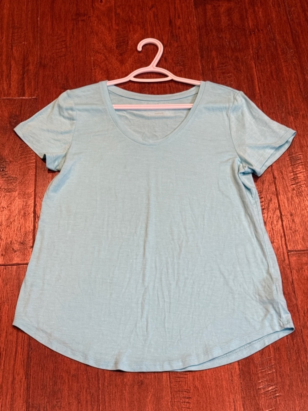 Large Stylus Light Blue V-Neck Women’s Tee - Casual Everyday Top